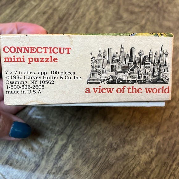 Connecticut A View of The World Mini Puzzle 100 pieces 1986 Vintage CT puzzle - Picture 4 of 6